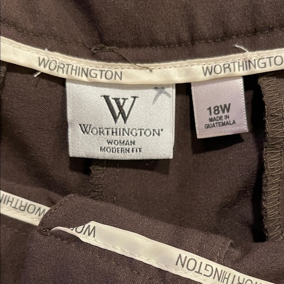 Worthington Dark Brown Women's Business Casual Pants - Picture 2 of 3